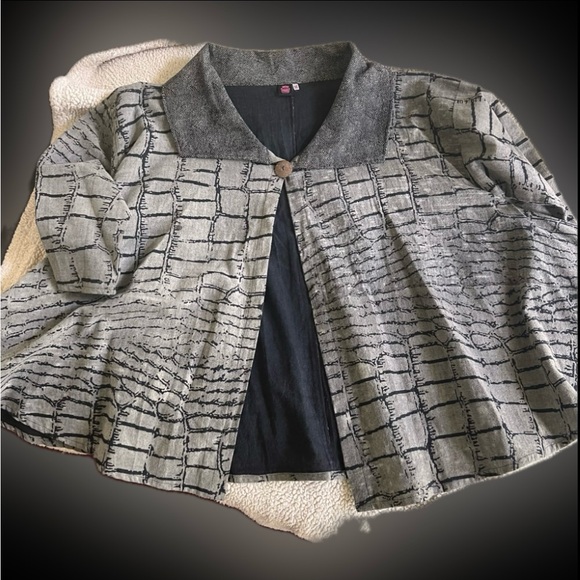 Cupcake International 🧁 100% cotton African boho print swing jacket M - Picture 2 of 10